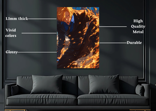 One Piece Sanji Metal Poster-Anime Wall Decor