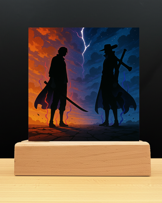 One Piece Shanks vs Mihawk Acrylic LED Nightlight-Anime Desk Decor