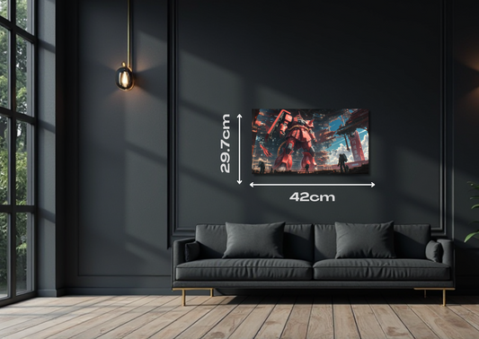 Gundam Char's Zaku Deploy Metal Poster-Anime Wall Decor