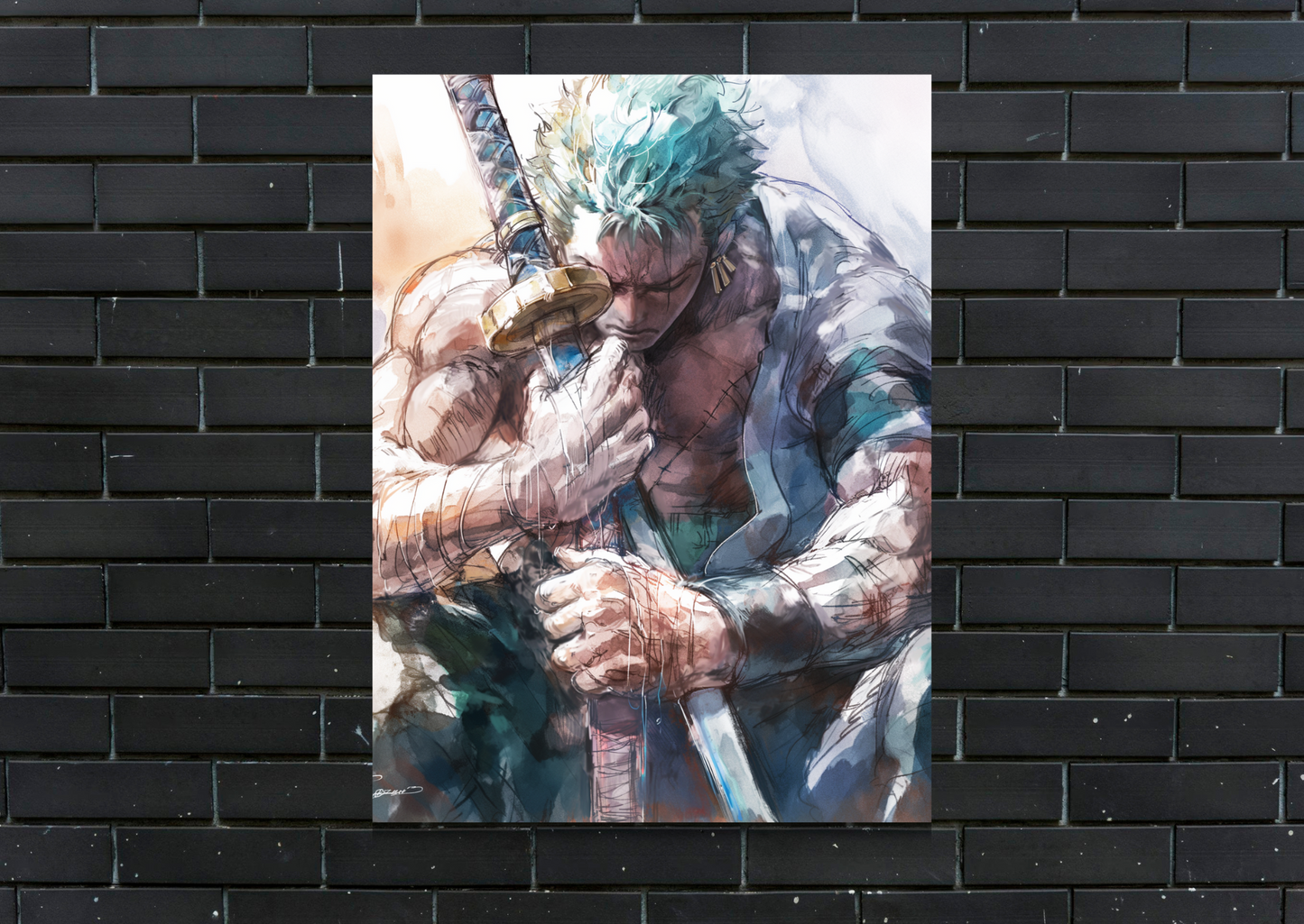 Zoro Worn Metal Poster