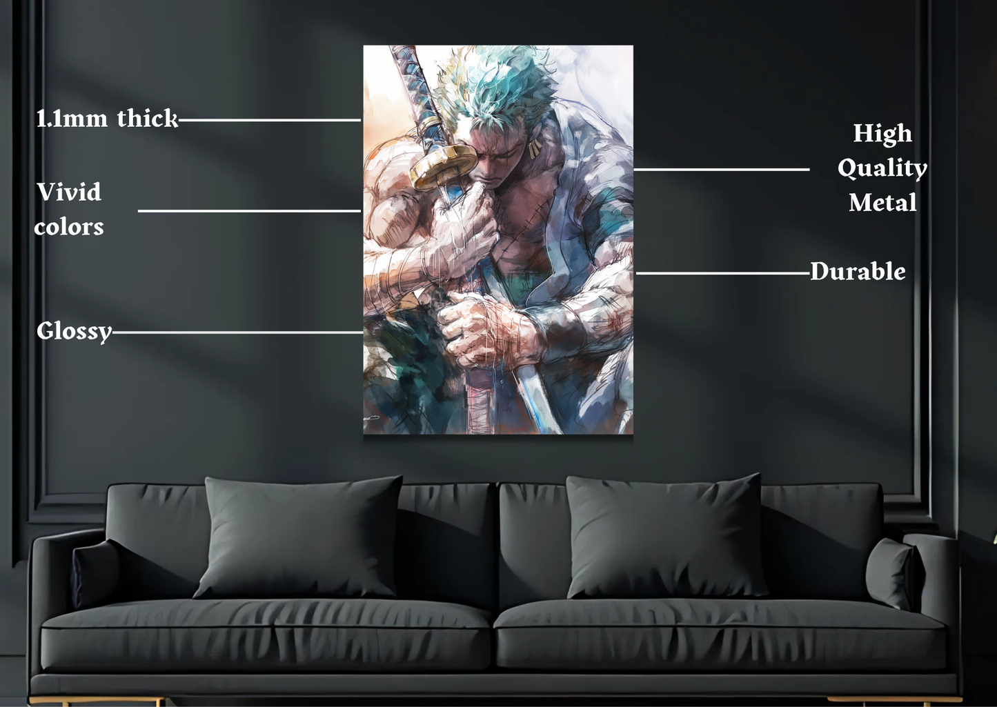 Zoro Worn Metal Poster