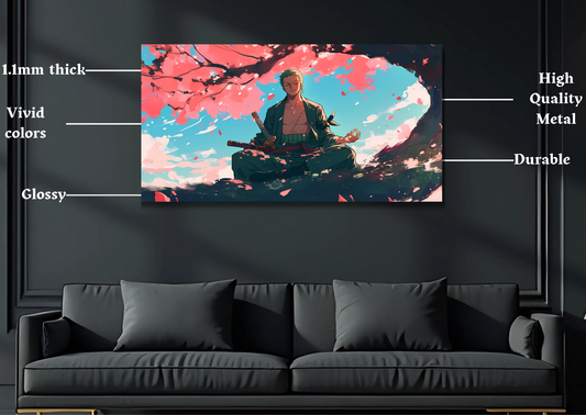 One Piece Zoro Meditation Metal Poster-Anime Wall Decor