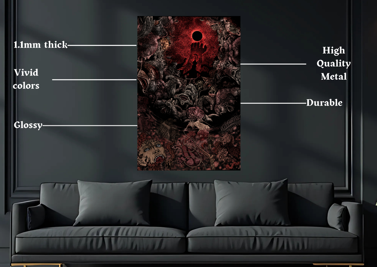 Berserk Eclipse Metal Poster size and finish details
