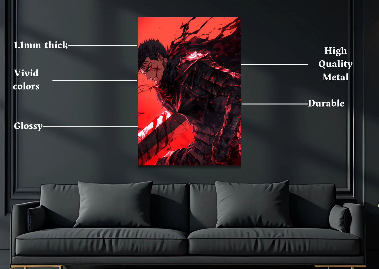 Beserk GUTS Metal Poster