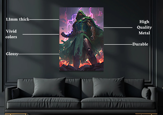 Dr Doom Battle Metal Poster-Marvel Wall Decor