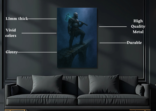 God of War Kratos Metal Poster-Gaming Wall Decor