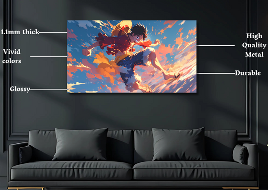 One Piece Luffy Sky Metal Poster-Anime Wall Decor
