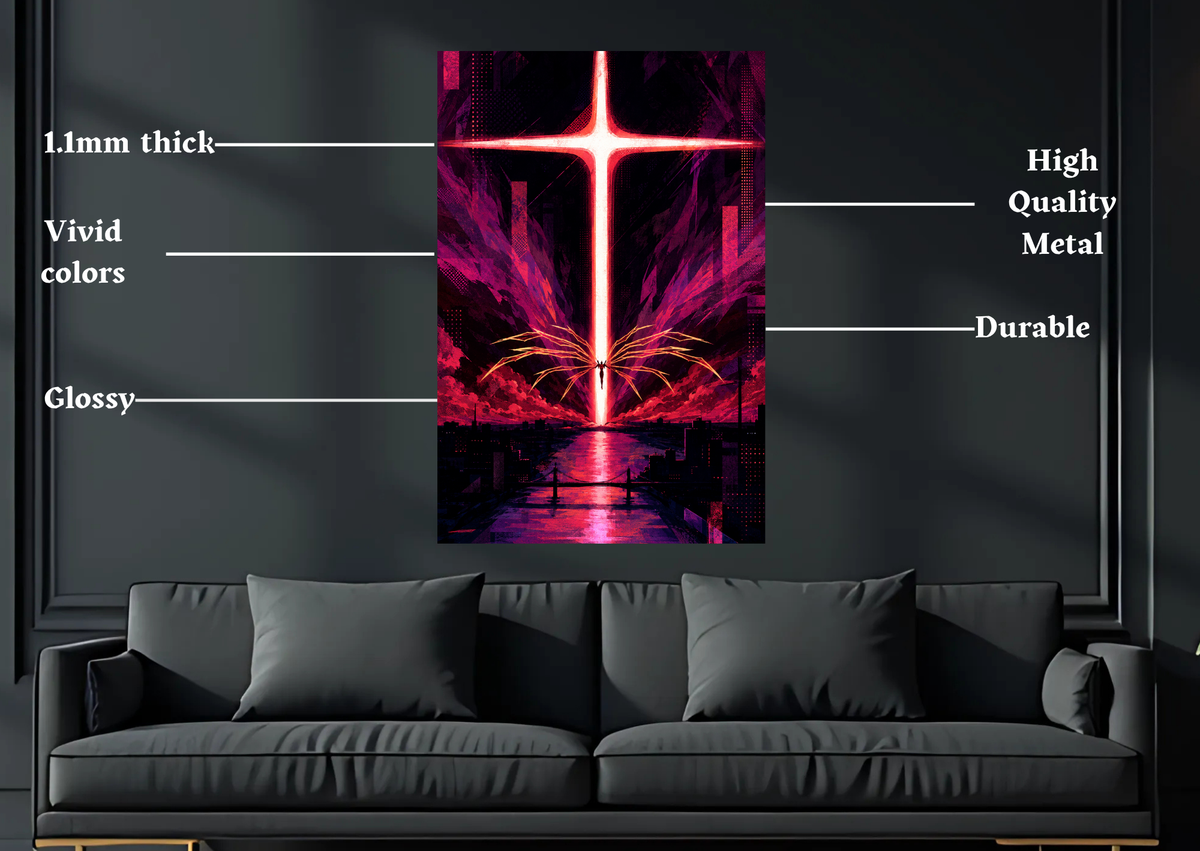 Neon Genesis Evangelion Third Impact Metal Poster size and finish details
