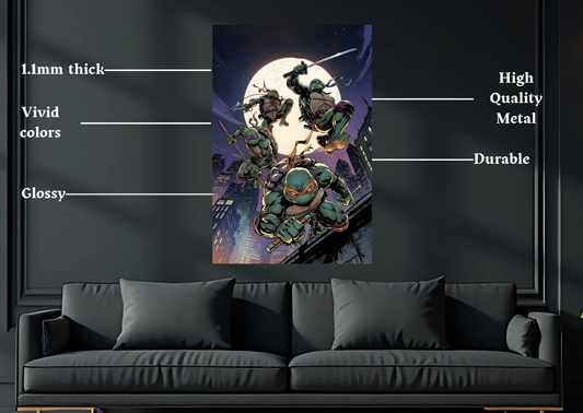 Teenage Mutant Ninja Turtles team metal poster product details
