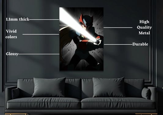 Megaman Zero Metal Poster-Gaming Wall Decor
