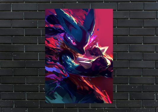 Pokemon Lucario Metal Poster-Gaming Wall Decort