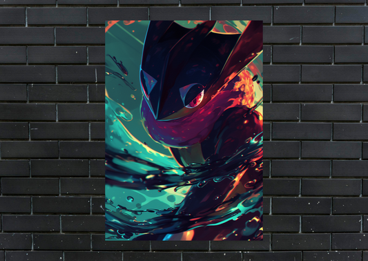 Pokemon Greninja Metal Poster-Gaming Wall Decor