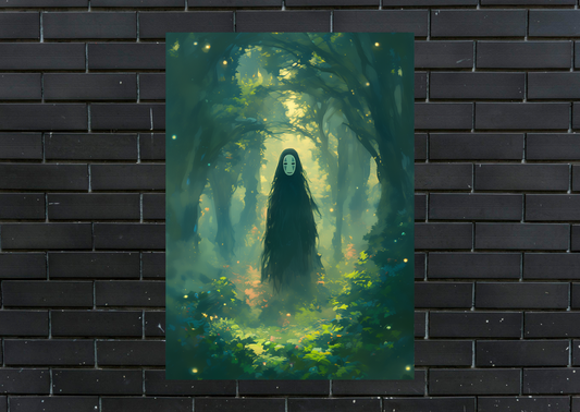 Spirited Away No Face Metal Poster-Anime Wall art