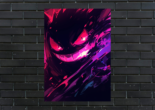 Pokemon Gengar Metal Poster-Gaming Wall Decor