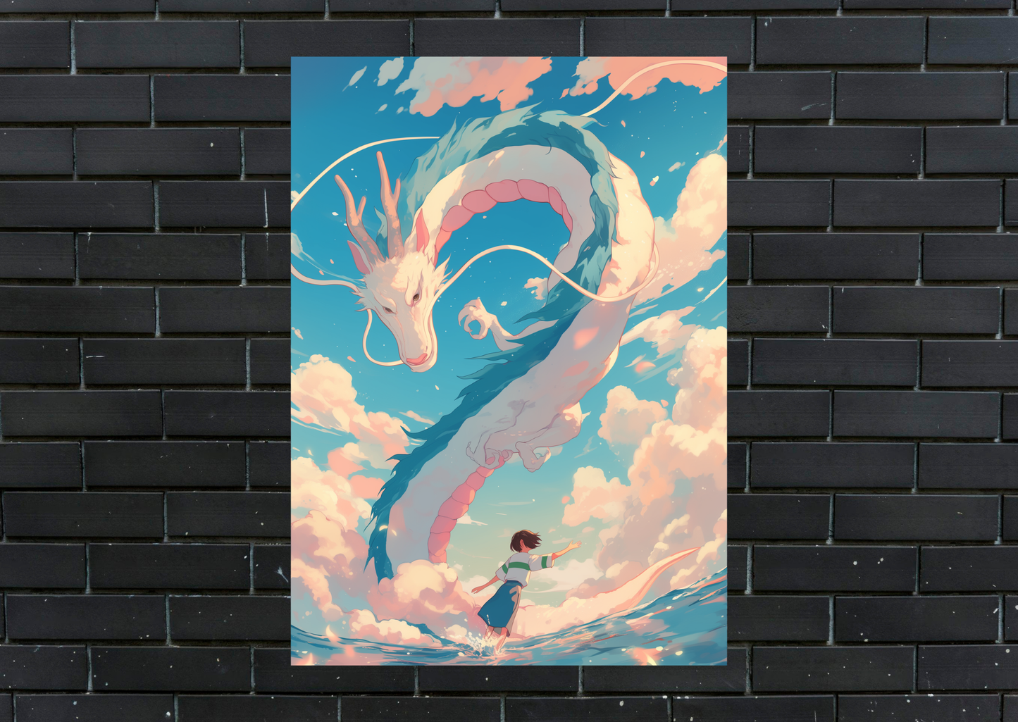 Spirited Away Haku and Chihiro Lights Metal Poster-Anime Wall art