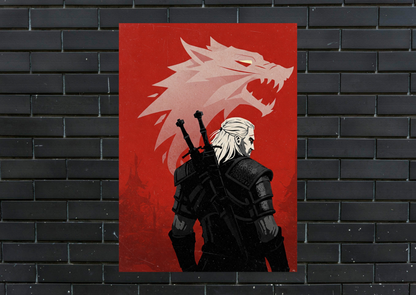 Witcher Geralt Silohette Metal Poster