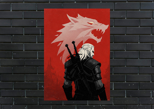 Witcher Geralt Silohette Metal Poster