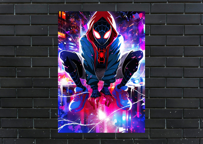 Spiderman Miles hoodie Metal Poster-Marvel Wall art
