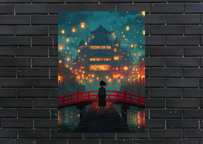Spirited Away Bridge Metal Poster-Anime Wall art