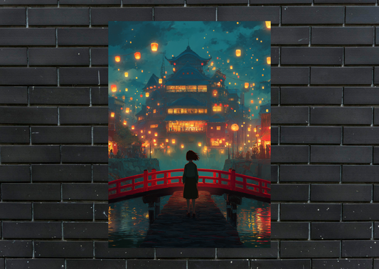 Spirited Away Bridge Metal Poster-Anime Wall art
