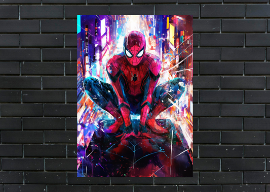 Spiderman City Metal Poster-Marvel Wall art