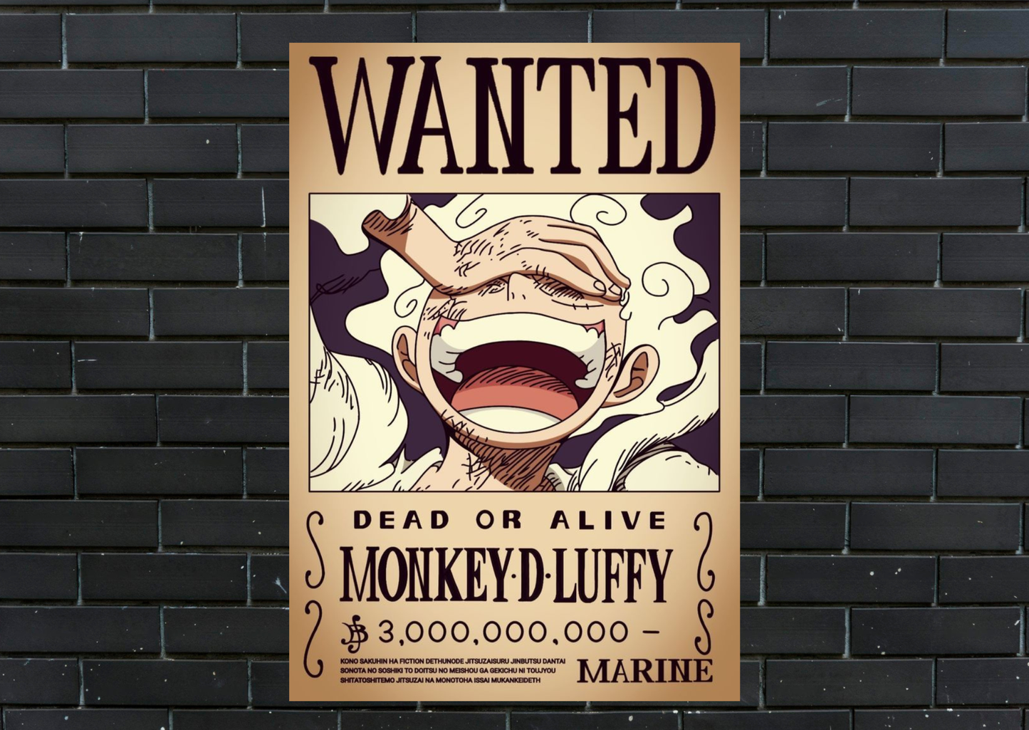 one piece wanted poster luffy gear 5 One Piece Gear 5 Wanted Metal Poster-Anime Wall Decor – RedComet.kw