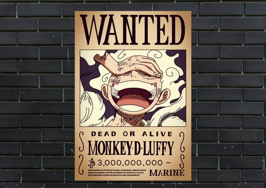 One Piece Gear 5 Wanted Metal Poster-Anime Wall Decor