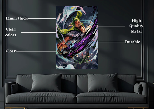 One Piece Zoro Slash Metal Poster-Anime Wall Decor