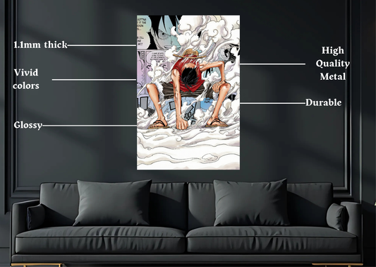 One Piece Luffy Gear 2 Manga Metal Poster-Anime Wall Decor