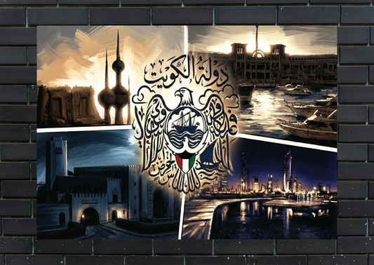Kuwait National Day Logo Panel Metal Poster-Wall Decor