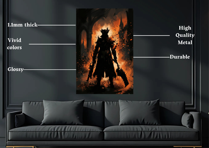 Bloodborne Hunter Silohette Metal Poster-Gaming l Wall art