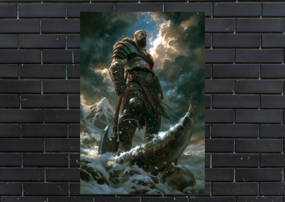 Kratos Journey Metal Poster-Gaming l Wall art