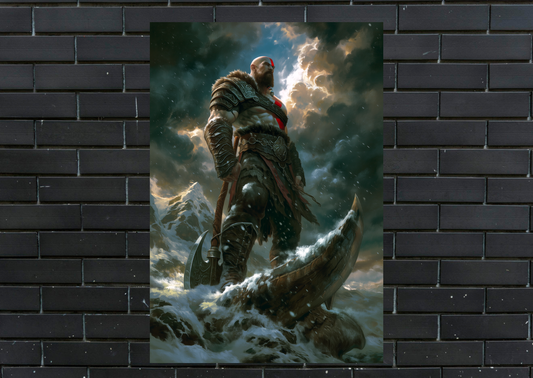 Kratos Journey Metal Poster-Gaming l Wall art
