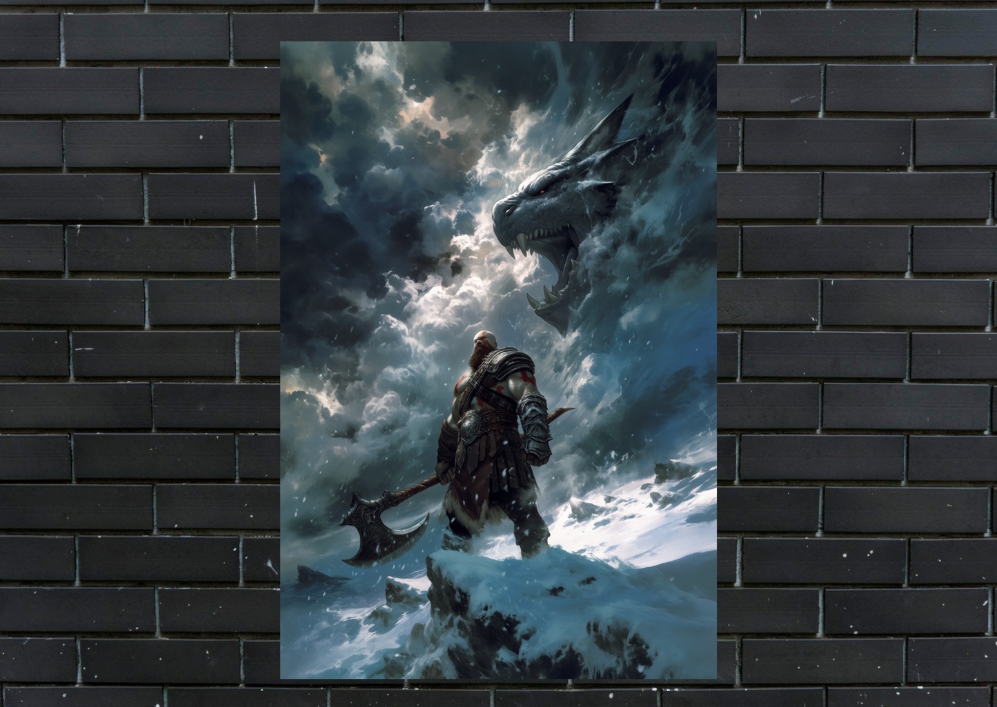 Kratos Leviathan Metal Poster-Gaming l Wall art