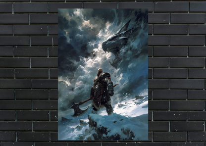 Kratos Leviathan Metal Poster-Gaming l Wall art