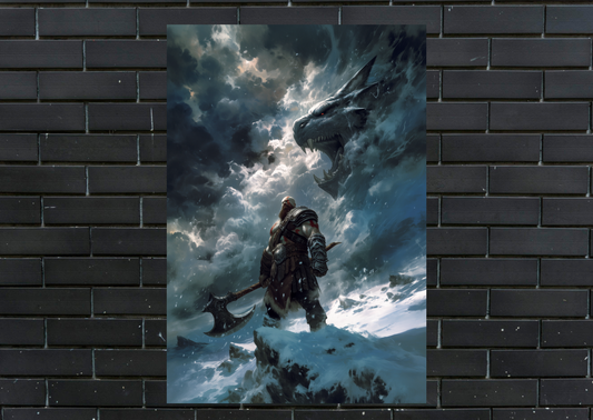 Kratos Leviathan Metal Poster-Gaming l Wall art