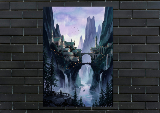Lord of The Rings Rivendell Metal Poster-Gaming Wall Decor