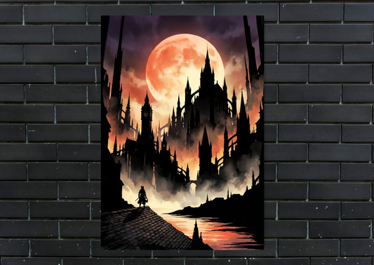 Bloodborne Yharnam Metal Poster-Gaming Wall Decor