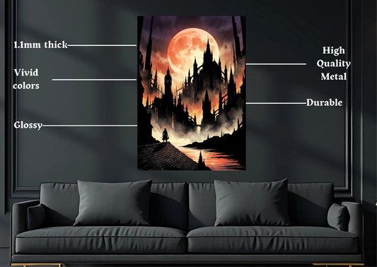 Bloodborne Yharnam Metal Poster-Gaming Wall Decor