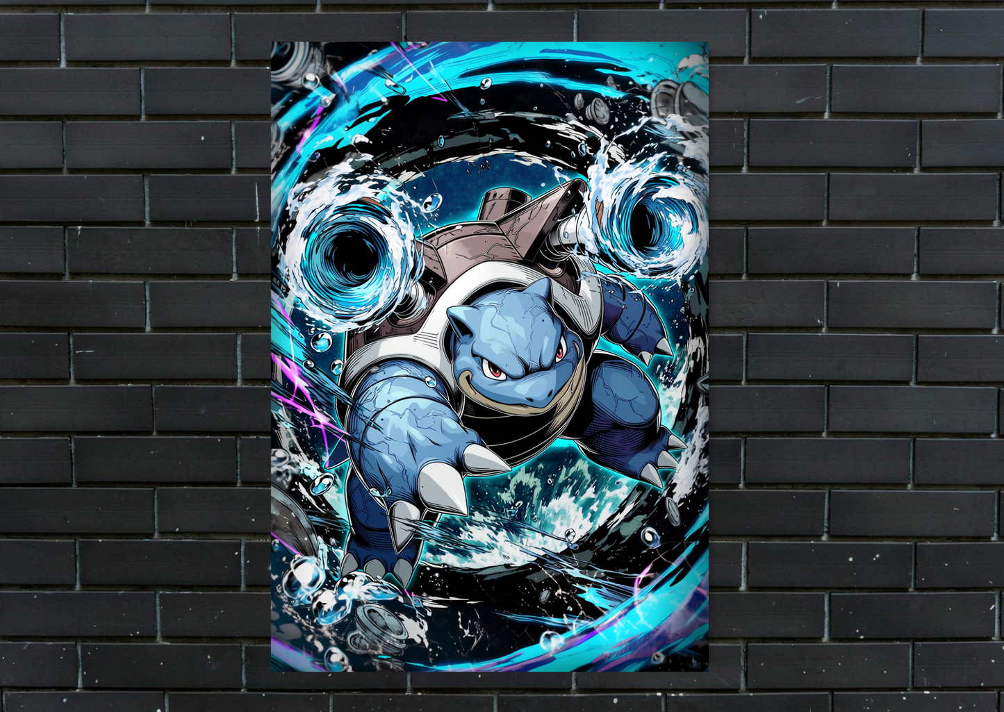 Pokemon Blastoise Metal Poster Gaming Wall Decor