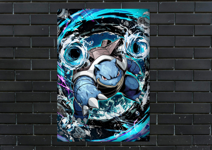 Pokemon Blastoise Metal Poster Gaming Wall Decor