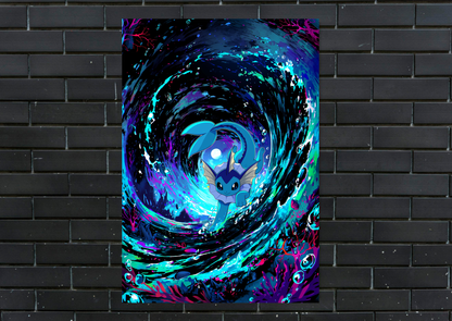 Pokemon Vaporeon Metal Poster Gaming Wall Decor
