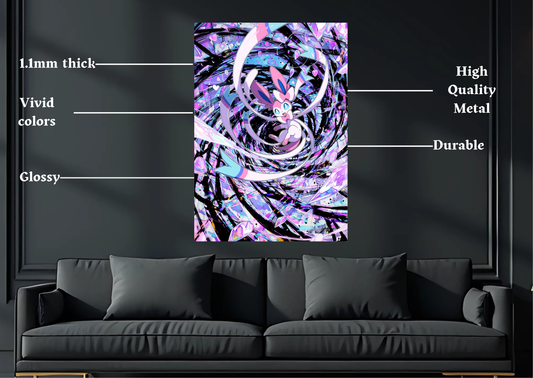 Pokemon Sylveon Vortex Metal Poster Gaming Wall Decor