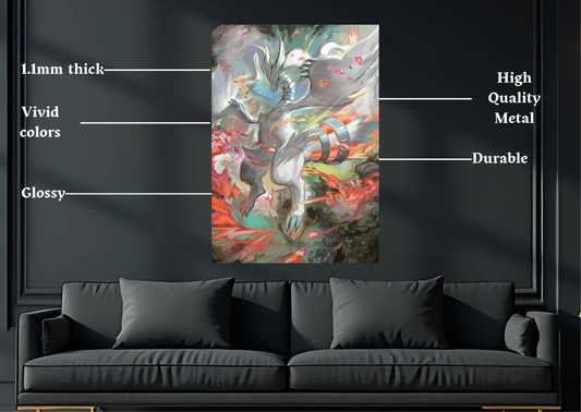 Pokemon Reshiram Metal Poster Gaming Wall Decor
