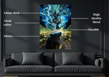Pokemon Zekrom Metal Poster Gaming Wall Decor