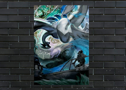 Pokemon Lugia Metal Poster Gaming Wall Decor