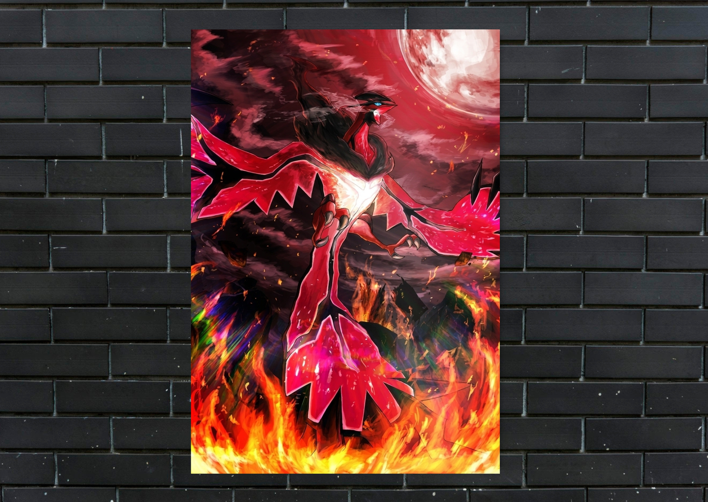 Pokemon Yuveltal Metal Poster Gaming Wall Decor
