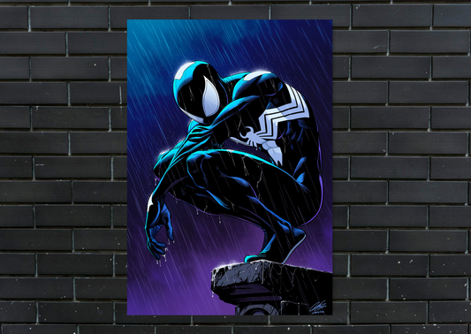 Marvel Black Suit Spiderman Metal Poster Gaming Wall Decor