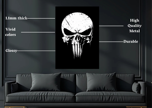 Marvel Punisher Skull Metal Poster Gaming Wall Decor