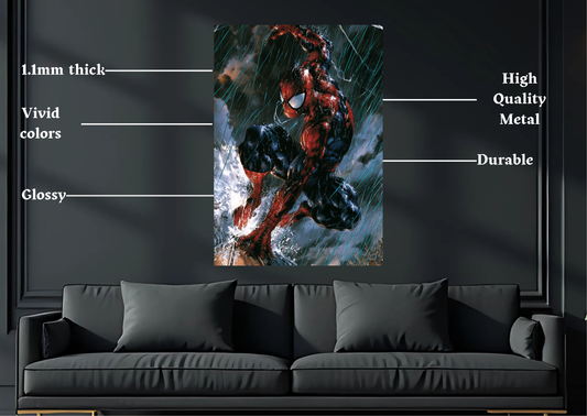 Marvel Spiderman Landing Metal Poster Gaming Wall Decor